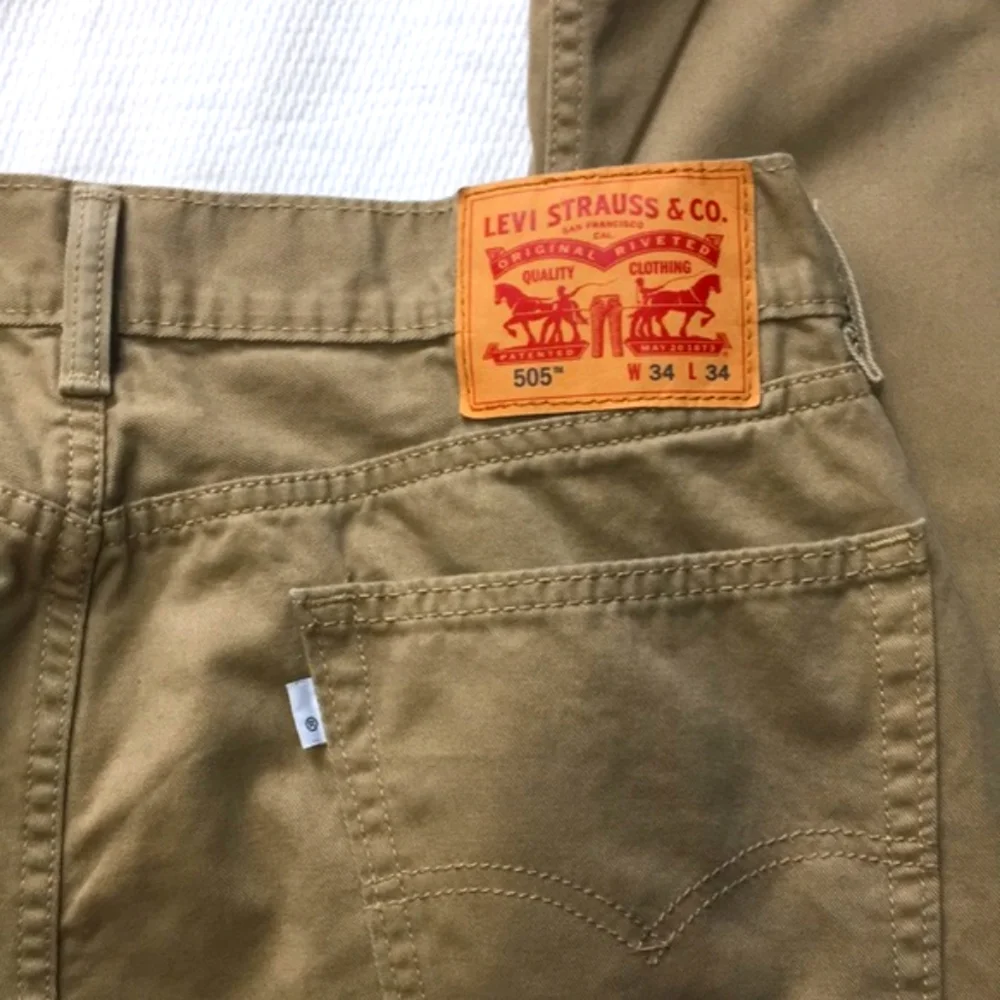 Levi’s 505 Classic Regular Straight Leg Jeans Tan 34 Waist